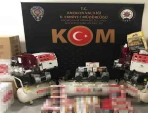 Antalya’da içi tütün dolu 33 bin makaron ele geçirildi