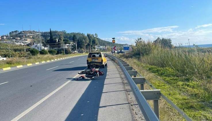 Otomobil ile çarpışan motosikletin sürücüsü ağır yaralandı