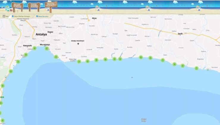 Plajların deniz suyu ölçümlerinde Antalya damgası