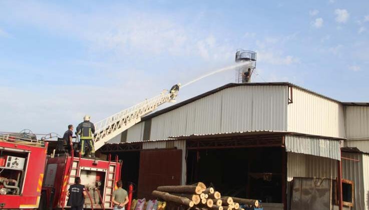 Antalya’da palet üretim tesisinde korkutan yangın