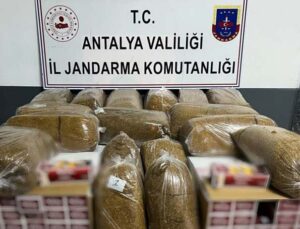 Antalya’da 190 kilogram kaçak tütün ele geçirildi