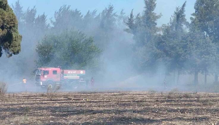 Antalya’da boş arazide çıkan yangın ormanlık alana sıçradı