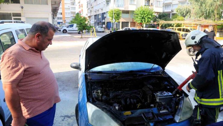 Aracının yanışını çaresiz gözlerle izledi