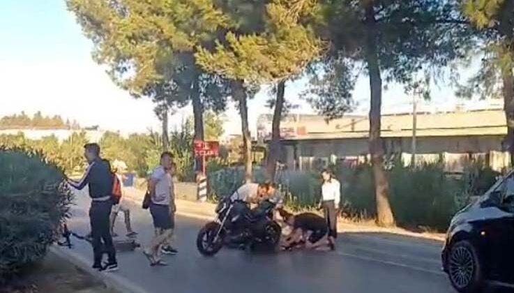 Scooter ile motosiklet çarpıştı, sürücüler yaralandı