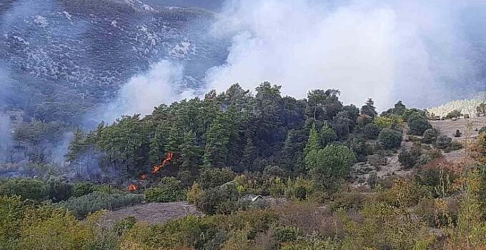 Kumluca’da orman yangınında alevlerin sıçradığı ev kullanılamaz hale geldi