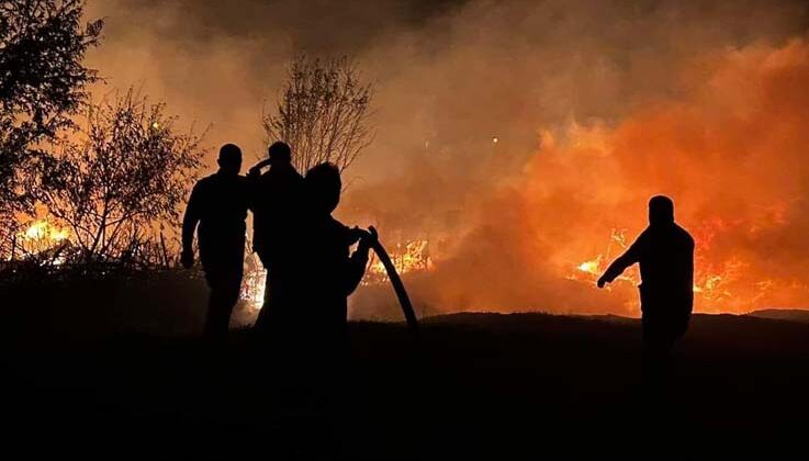 Akseki’de tarım arazisinde yangın