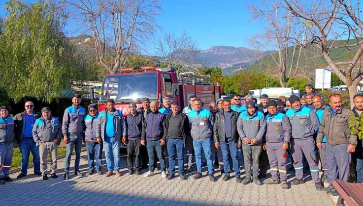 Alanya’da arazöz sürücülerine yangın eğitimi verildi