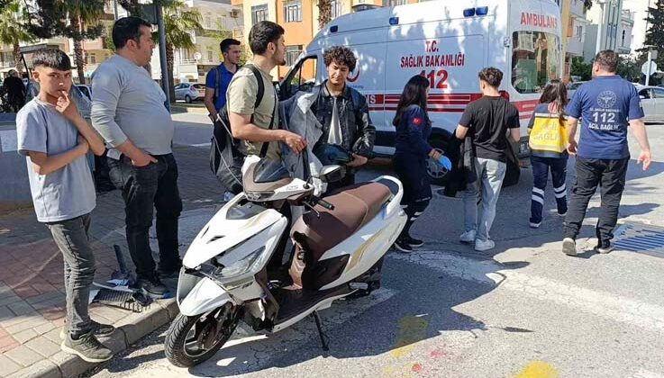 Otomobil ile çarpışan motosiklet sürücüsü yaralandı